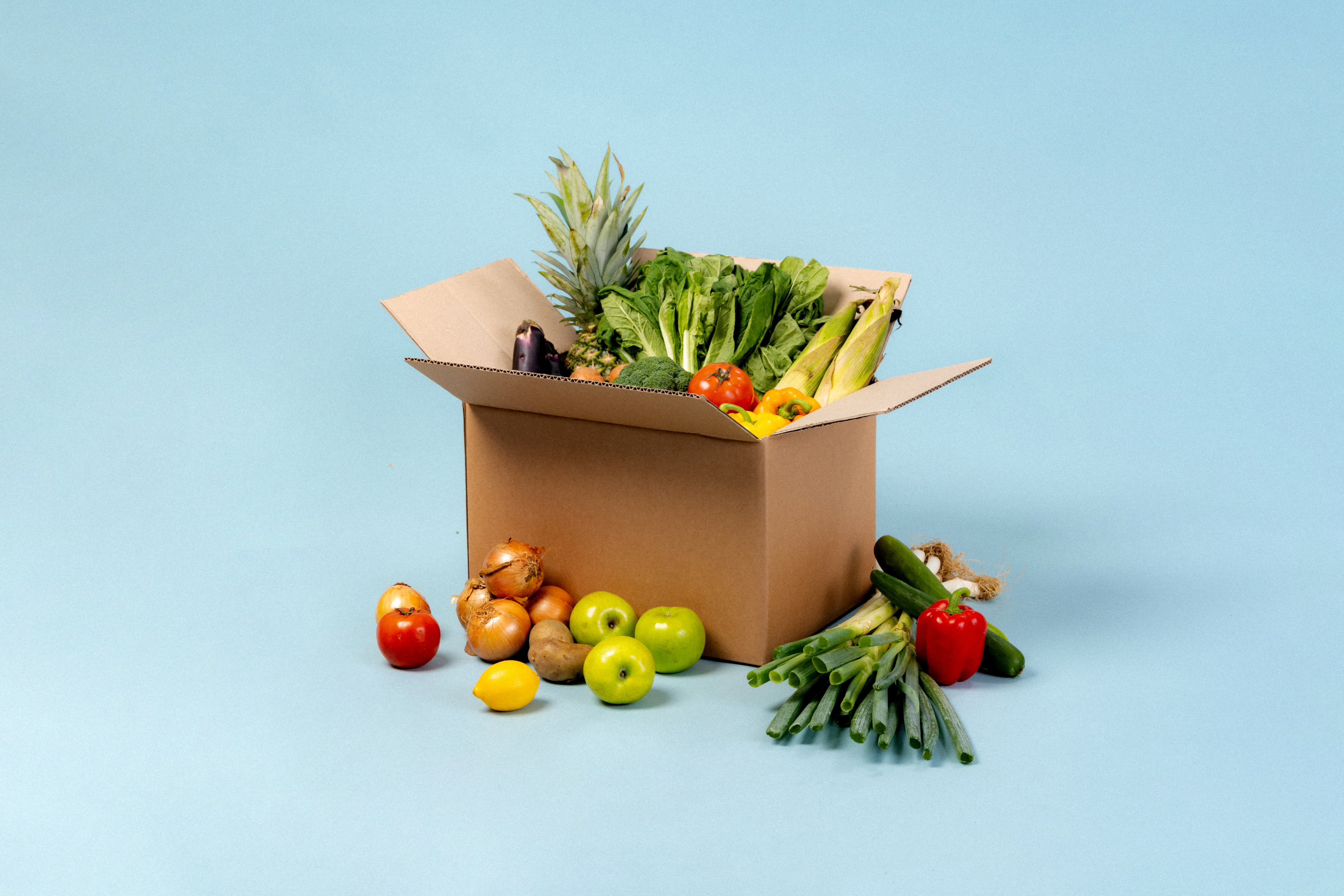 Fresh everyday products ready for delivery